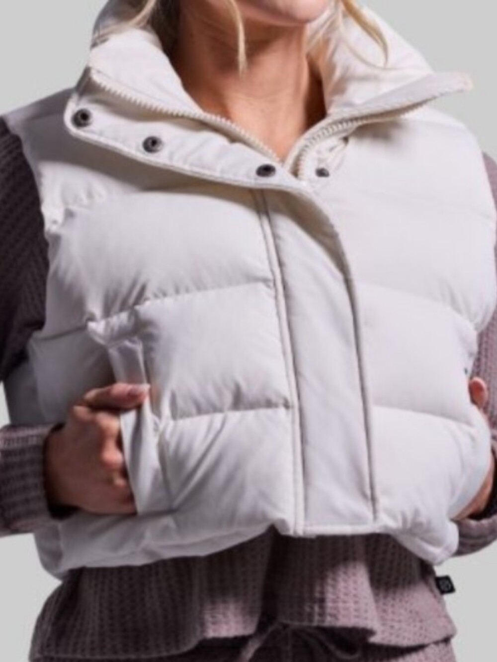 NWT Born Primitive cropped puffer vest, large